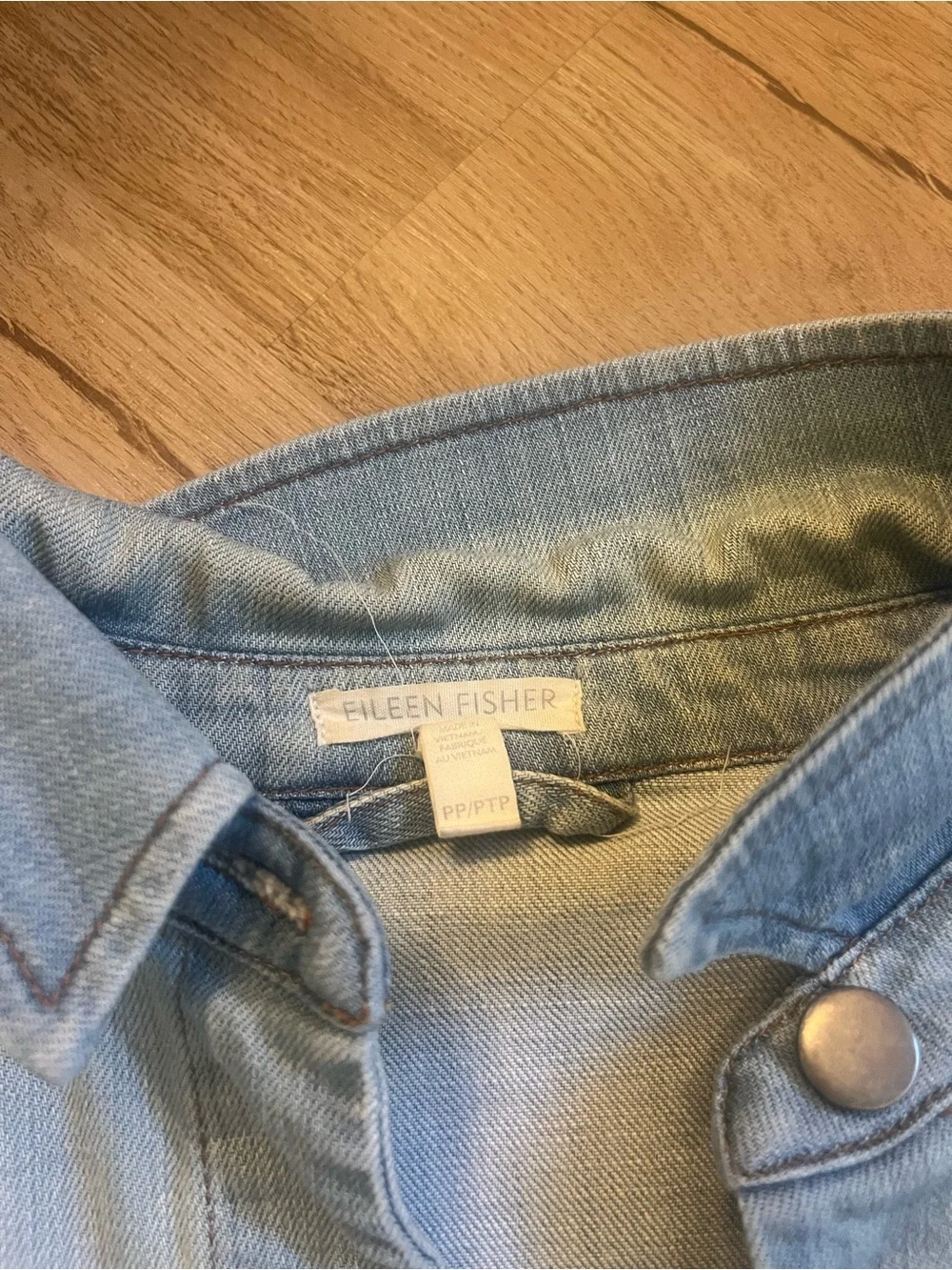 Eileen Fisher Organic Cotton Jean Jacket Size PP